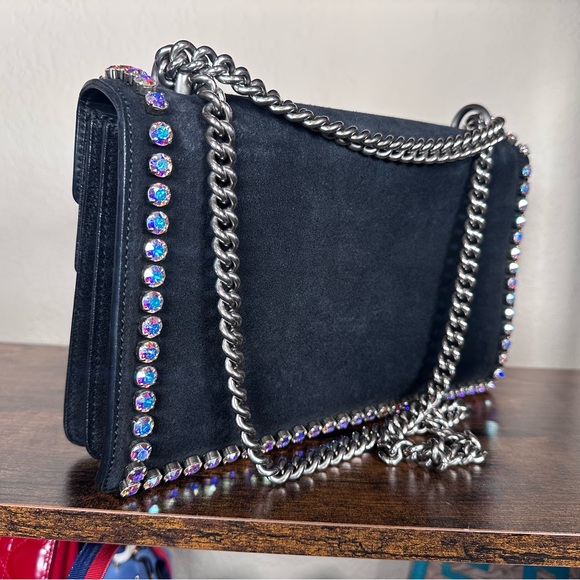 Authentic Large Gucci Black Dionysus Bag with Iridescent Crystals - Picture 4 of 13
